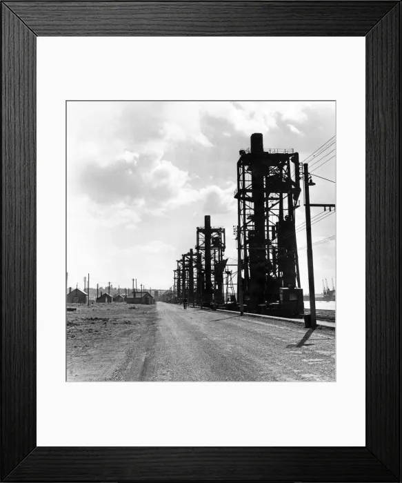 Framed Print : Idle coal hoists at Cardiff Docks. 15th April 1963 Framed Print : Idle coal hoists at Cardiff Docks. 15th April 1963