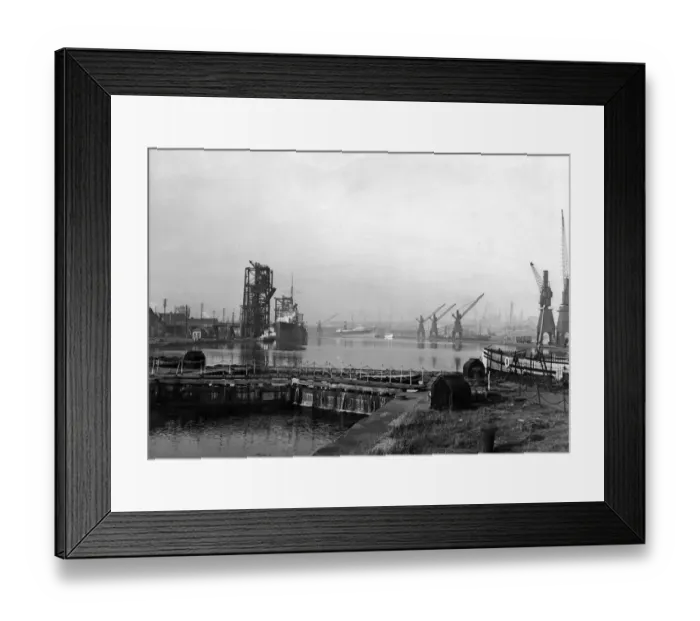 Framed Print : Cardiff Docks. 14th October 1957