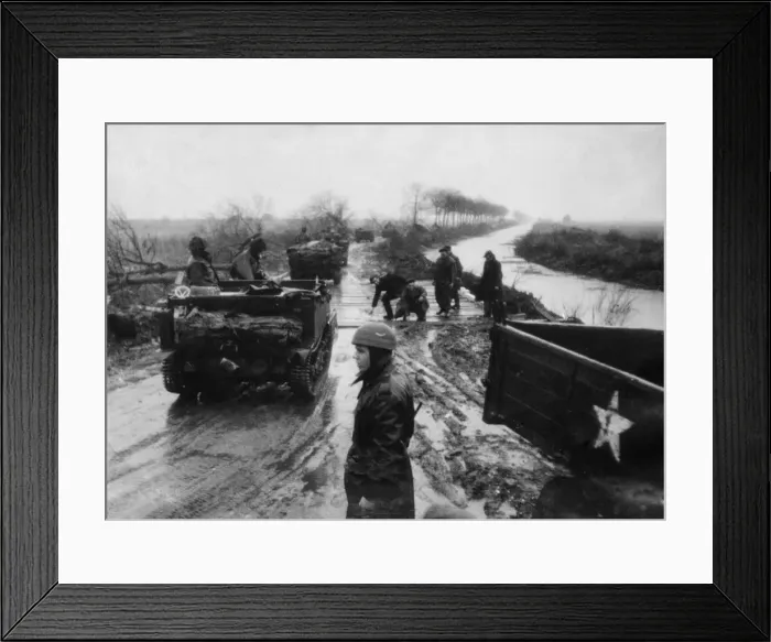 Framed Print : British Second Army advance to secure the area within the bend of the Rivr Ms west of Framed Print : British Second Army advance to secure the area within the bend of the Rivr Ms west of
