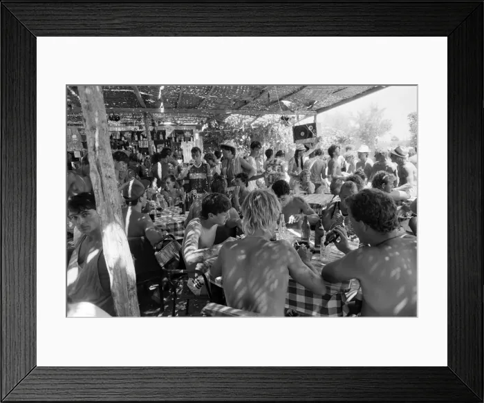 Framed Print : Young people on holiday in Corfu on a Club 18-30 holiday. August 1986