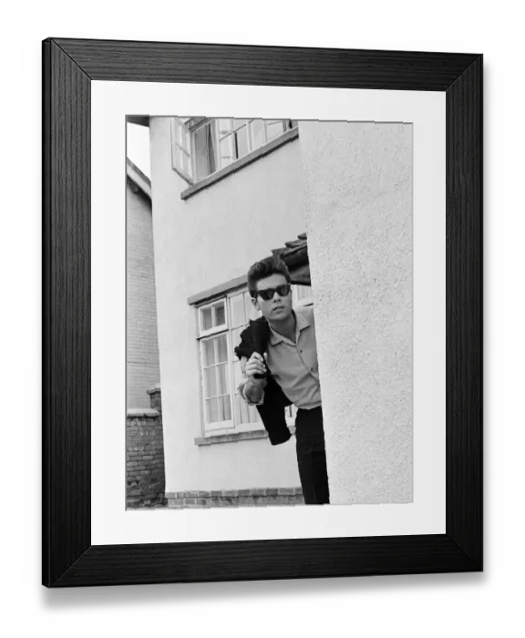 Framed Print : Cliff Richard, Blackpool beach, Lancashire. 6th June 1963 Framed Print : Cliff Richard, Blackpool beach, Lancashire. 6th June 1963