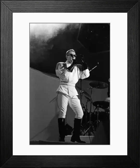 Framed Print : Frankie Goes To Hollywood performing in concert, Holly Johnson pictured on stage Framed Print : Frankie Goes To Hollywood performing in concert, Holly Johnson pictured on stage