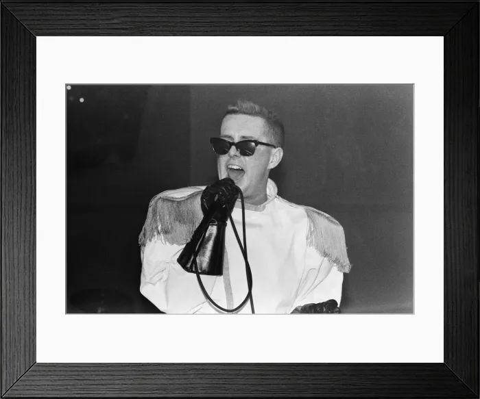 Framed Print : Frankie Goes To Hollywood performing in concert, Holly Johnson pictured on stage Framed Print : Frankie Goes To Hollywood performing in concert, Holly Johnson pictured on stage