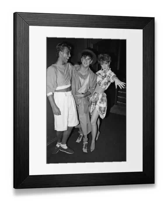 Framed Print : Martin Kemp, Steve Strange and friend at the Music Machine in Londons Camden Town