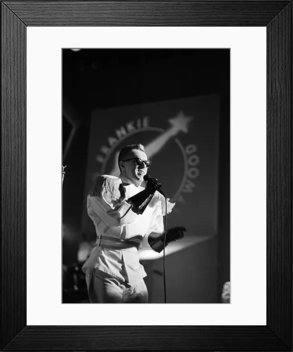 Framed Print : Frankie Goes To Hollywood performing in concert, Holly Johnson pictured on stage Framed Print : Frankie Goes To Hollywood performing in concert, Holly Johnson pictured on stage