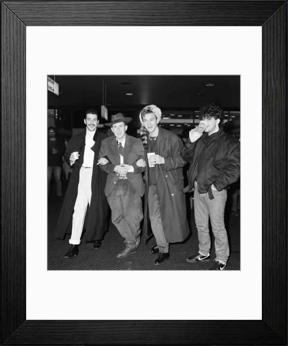 Framed Print : Frankie Goes To Hollywood band members pictured at London Airport