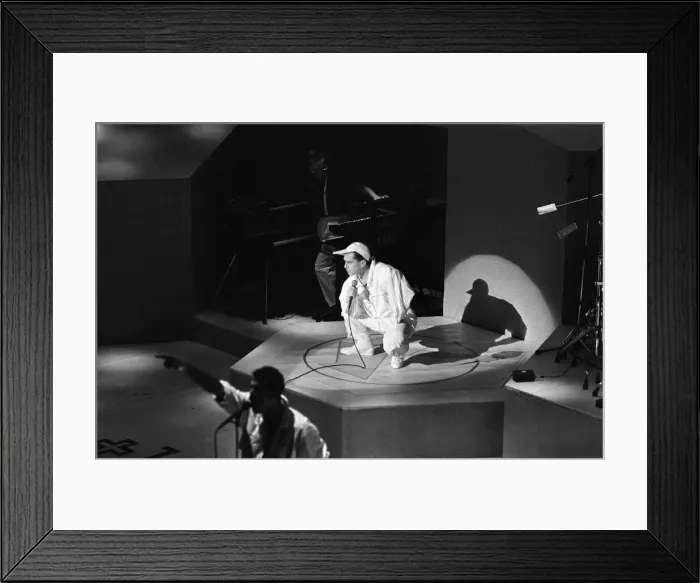 Framed Print : Frankie Goes To Hollywood in concert at Sheffield City Hall. 14th March 1985