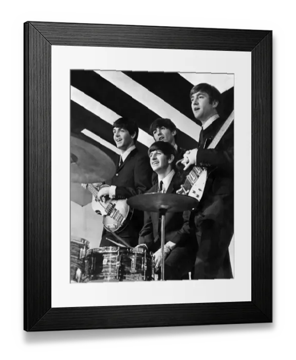Framed Print : The Beatles pose for a group photograph at Alpha Television Studios, Aston Framed Print : The Beatles pose for a group photograph at Alpha Television Studios, Aston