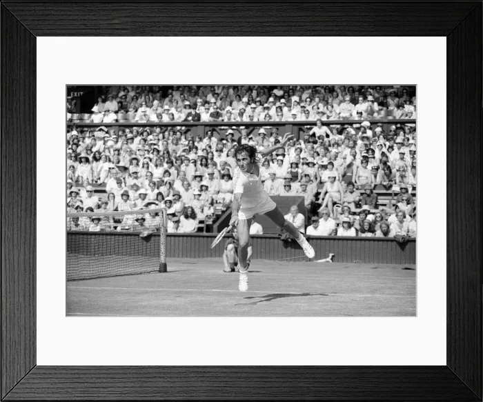 Framed Print : Ilie Nastase, Romanian Tennis Player in action on Centre Court