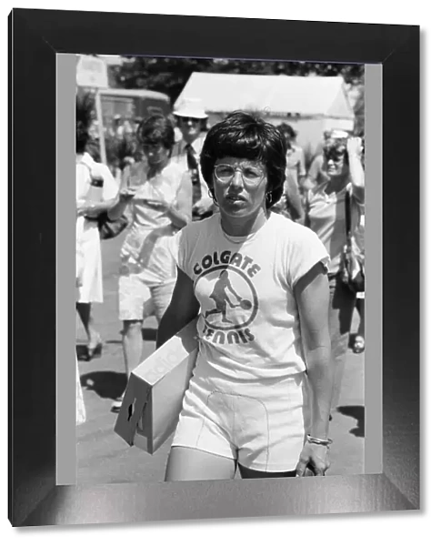 Billie Jean King arrives at Wimbledon Tennis Championships, Thursday 24th June 1976