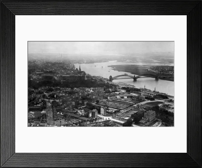 Framed Print : Aerial view of the city of Dusseldorf in the German state of North Rhine-Westphalia in