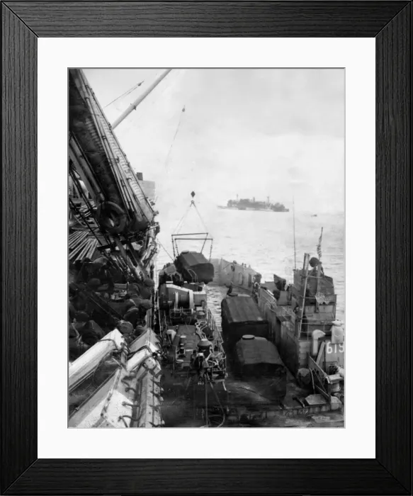 Framed Print : Allied troops proceed inland into Northern France on the mission to liberate France Framed Print : Allied troops proceed inland into Northern France on the mission to liberate France