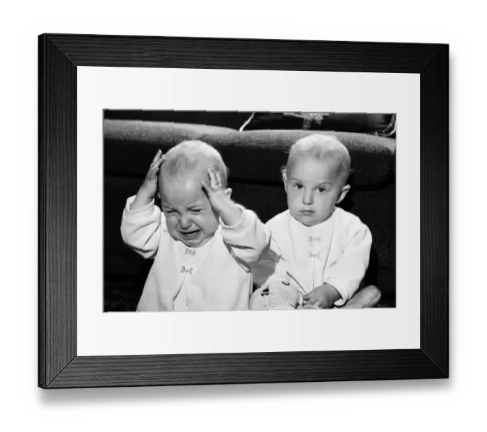 Framed Print : Anna and Barbara Rozycki, who were born Siamese twins, celebrate their first birthday Framed Print : Anna and Barbara Rozycki, who were born Siamese twins, celebrate their first birthday