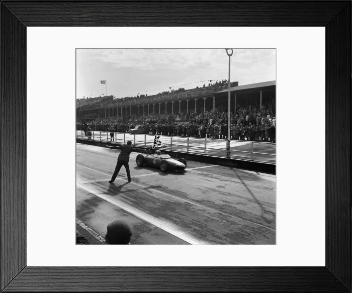 Framed Print : German driver Wolfgang Taffy'von Trips taking his Ferrari Dino 156 car past Framed Print : German driver Wolfgang Taffy'von Trips taking his Ferrari Dino 156 car past