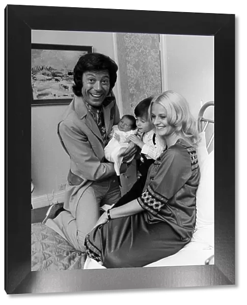 Lionel Blair with his wife Susan at the Avenue Clinic, Hampstead, with their children