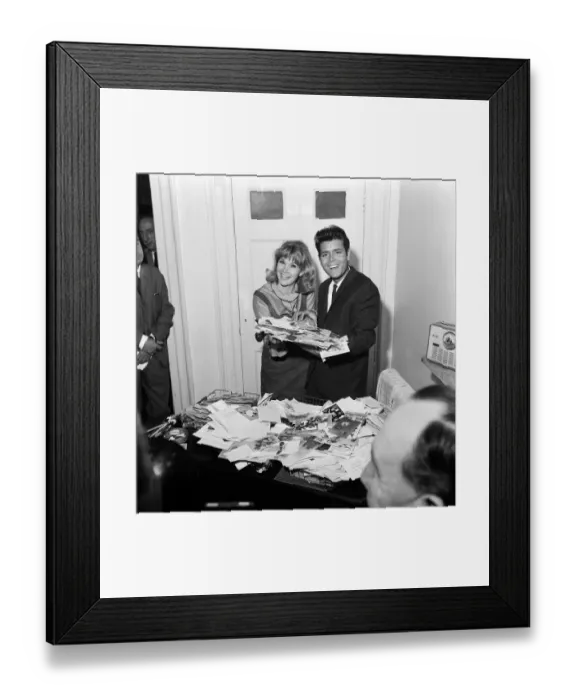 Framed Print : Cliff Richard celebrates his 23rd birthday today by meeting Susan Hampshire who is to be Framed Print : Cliff Richard celebrates his 23rd birthday today by meeting Susan Hampshire who is to be