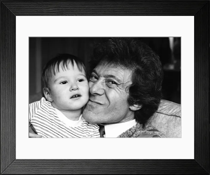 Framed Print : Lionel Blair pictured at home with his son. 19th October 1983 Framed Print : Lionel Blair pictured at home with his son. 19th October 1983