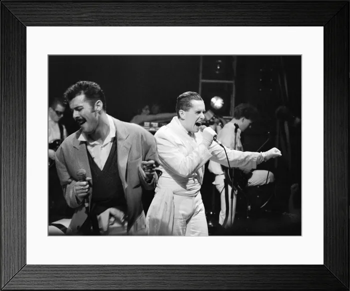 Framed Print : Frankie Goes To Hollywood, performing in Washington during their US tour Framed Print : Frankie Goes To Hollywood, performing in Washington during their US tour