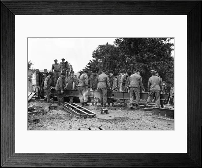 Framed Print : Soldiers of The Royal Engineers build bridges to help local residents after heavy floods Framed Print : Soldiers of The Royal Engineers build bridges to help local residents after heavy floods
