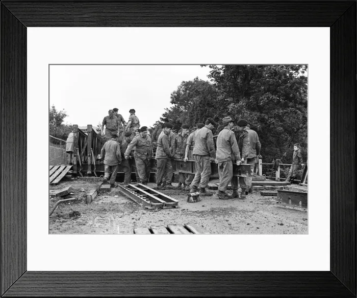 Framed Print : Soldiers of The Royal Engineers build bridges to help local residents after heavy floods Framed Print : Soldiers of The Royal Engineers build bridges to help local residents after heavy floods