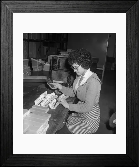 Framed Print : Esterbrook Pen Factory 21st November 1967 The finished Esterbrook Relief pens being Framed Print : Esterbrook Pen Factory 21st November 1967 The finished Esterbrook Relief pens being