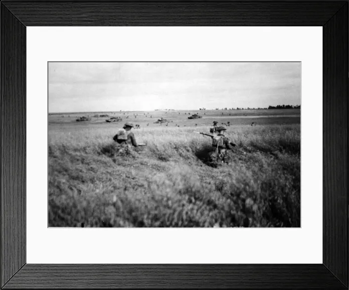 Framed Print : Normandy: British Infantry and Armour Attack. The British attack between Tilly Framed Print : Normandy: British Infantry and Armour Attack. The British attack between Tilly