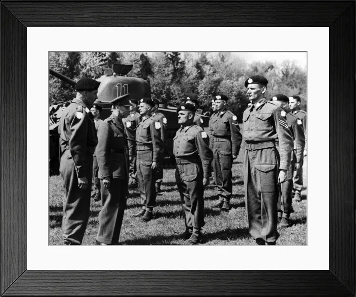 Framed Print : On April 27th HM the King saw some of the troops who will take part in the liberation of Framed Print : On April 27th HM the King saw some of the troops who will take part in the liberation of
