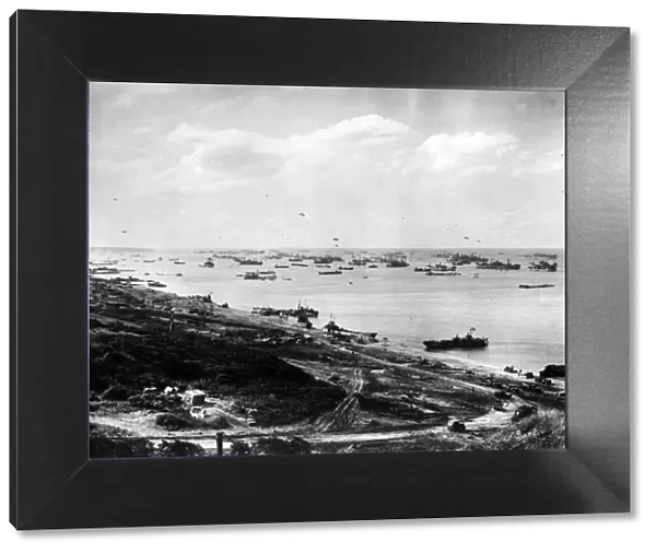 A general view of a beach in France, three weeks after D-Day showing the constant flow of