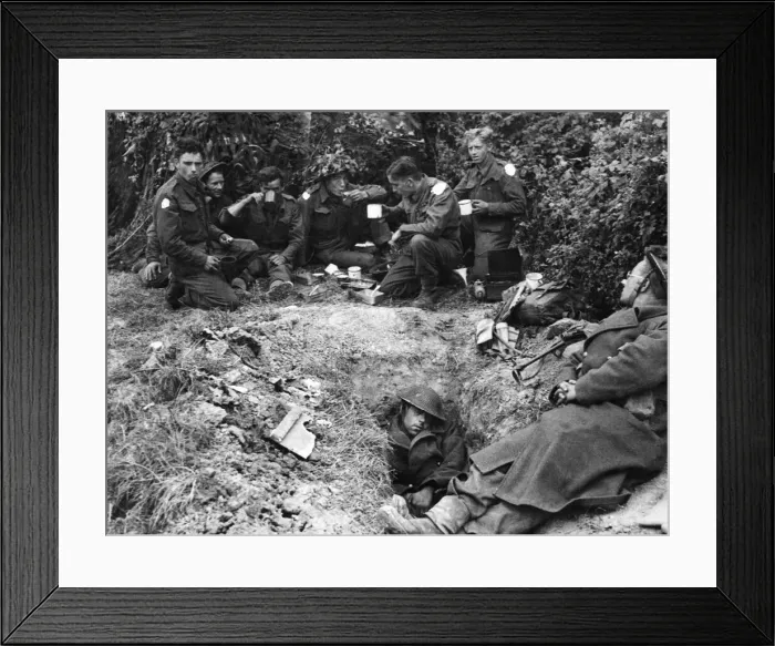 Framed Print : Allied troops proceed inland into Northern France on the mission to liberate France Framed Print : Allied troops proceed inland into Northern France on the mission to liberate France