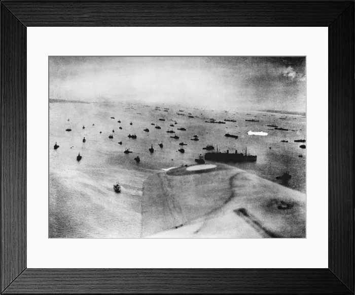 Framed Print : The gigantic fleet of warships, transports, landing craft Framed Print : The gigantic fleet of warships, transports, landing craft