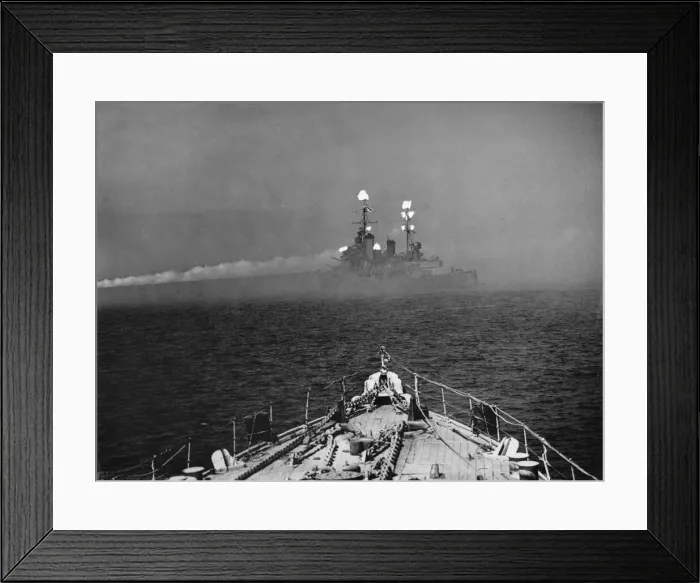Framed Print : The bombardment of Cherbourg during World War Two when ships from the United States Navy