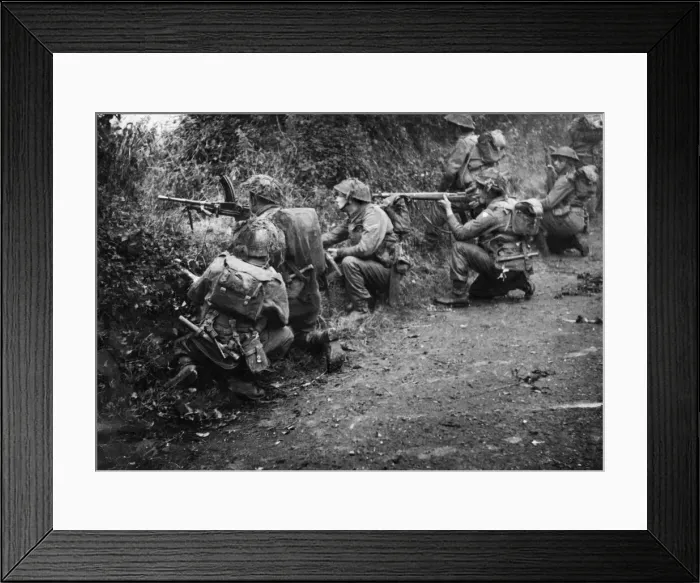 Framed Print : Allied troops proceed inland into Northern France on the mission to liberate France