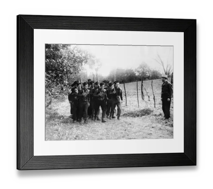 Framed Print : A section of the Maquis, a rural guerrilla band of French Resistance fighters during Framed Print : A section of the Maquis, a rural guerrilla band of French Resistance fighters during
