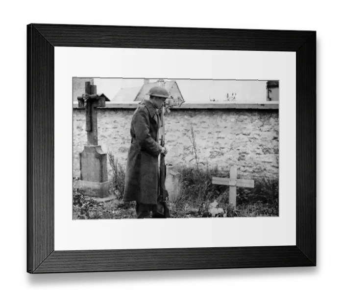 Framed Print : Allied troops proceed inland into Northern France on the mission to liberate France