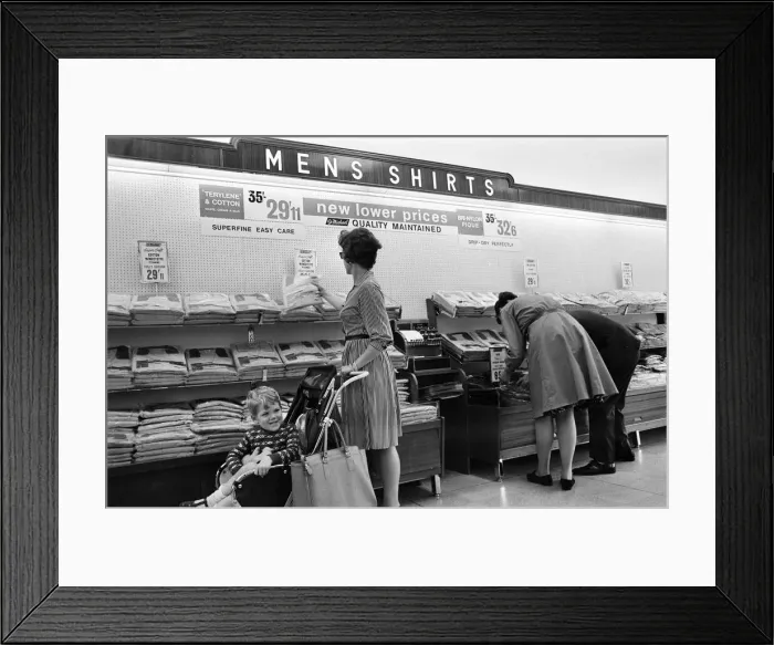 Framed Print : Inside a branch of Marks & Spencer. 22nd September 1966 Framed Print : Inside a branch of Marks & Spencer. 22nd September 1966