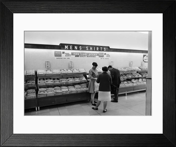 Framed Print : Inside a branch of Marks & Spencer. 22nd September 1966 Framed Print : Inside a branch of Marks & Spencer. 22nd September 1966