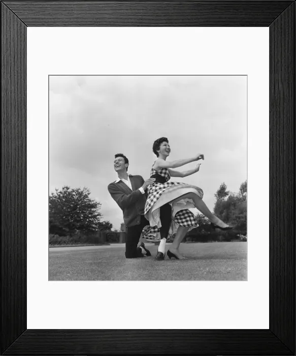 Framed Print : Lionel Blair and his sister Joyce flying high in a routine rehearsal. 21st July 1959 Framed Print : Lionel Blair and his sister Joyce flying high in a routine rehearsal. 21st July 1959