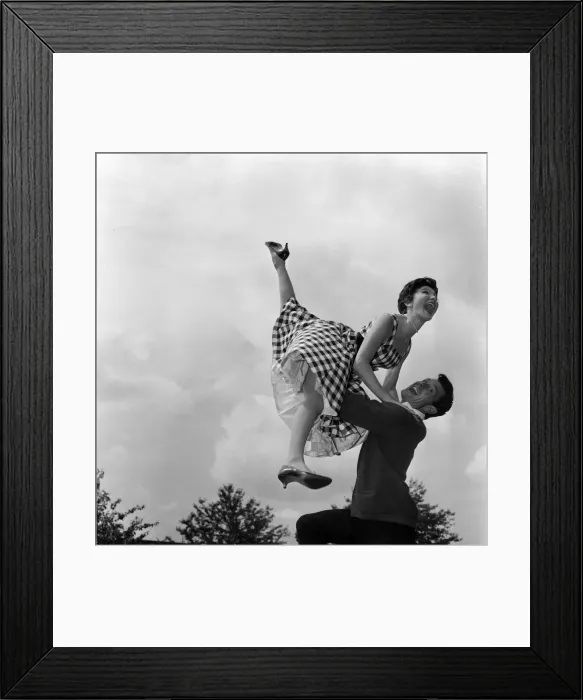 Framed Print : Lionel Blair and his sister Joyce flying high in a routine rehearsal. 21st July 1959 Framed Print : Lionel Blair and his sister Joyce flying high in a routine rehearsal. 21st July 1959