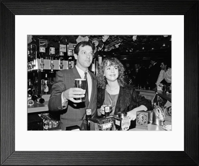 Framed Print : EastEnders stars Leslie Grantham and Susan Tully attend the opening of Paradise Lost Framed Print : EastEnders stars Leslie Grantham and Susan Tully attend the opening of Paradise Lost
