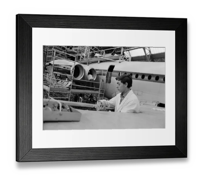 Framed Print : General scenes at the British Aircraft Corporation works at Brooklands in Weybridge Framed Print : General scenes at the British Aircraft Corporation works at Brooklands in Weybridge