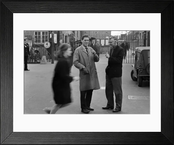 Framed Print : Workers outside the Rolls Royce factory in Derby, 4th April 1968 Framed Print : Workers outside the Rolls Royce factory in Derby, 4th April 1968