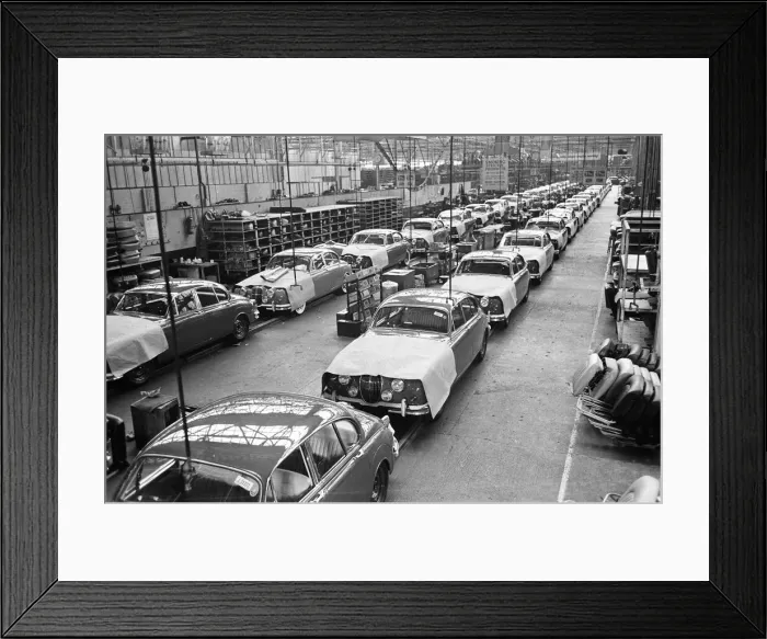 Framed Print : General scenes showing the new Jaguar cars coming off the production line at the plant