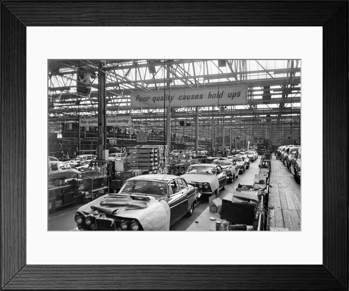 Framed Print : General scenes showing the new Jaguar cars coming off the production line at the plant