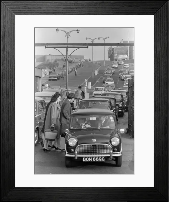 Framed Print : General scenes outside the BMC factory in Longbridge, Birmingham after new cars rolled Framed Print : General scenes outside the BMC factory in Longbridge, Birmingham after new cars rolled