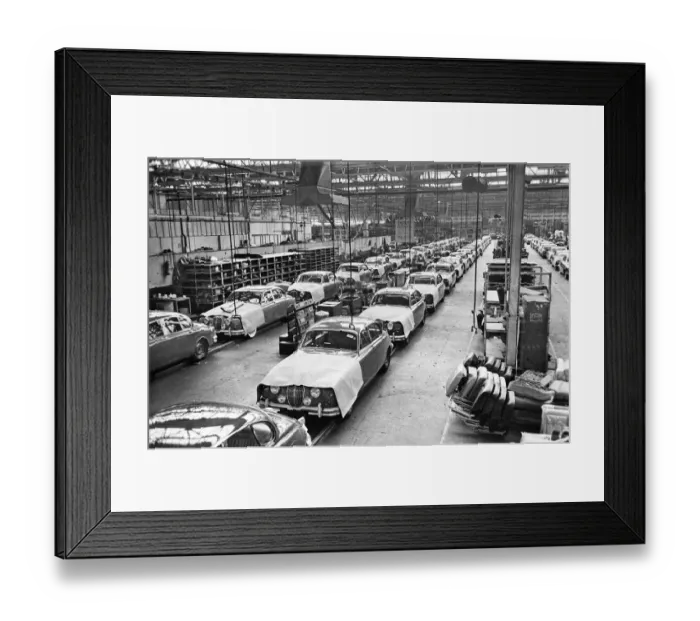 Framed Print : General scenes showing the new Jaguar cars coming off the production line at the plant