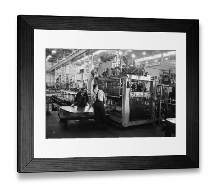 Framed Print : New Ford Anglia cars coming off the production line at the new Ford paint