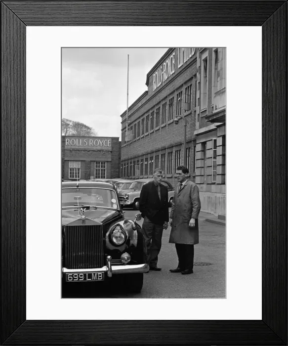 Framed Print : Workers outside the Rolls Royce factory in Derby, 4th April 1968 Framed Print : Workers outside the Rolls Royce factory in Derby, 4th April 1968