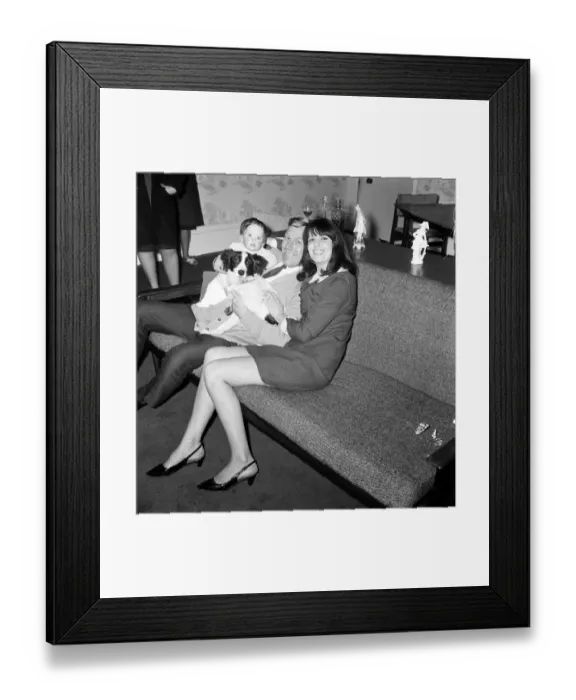 Framed Print : Pickles the dog, a Mixed Breed Collie, who found the missing World Cup last night
