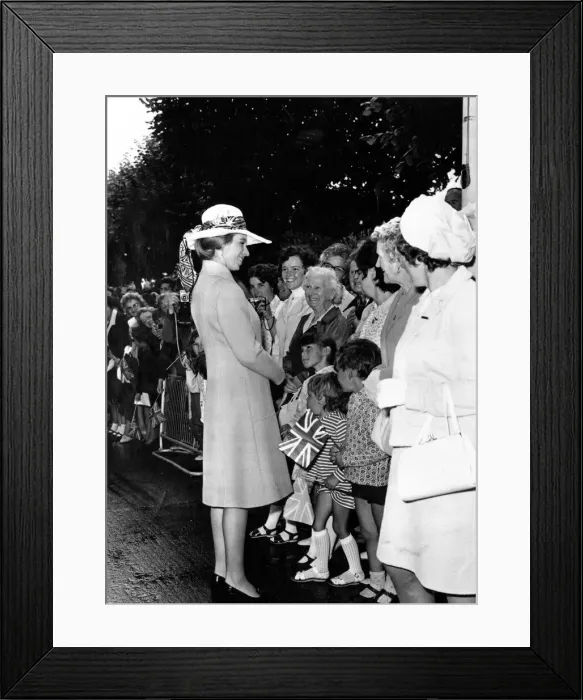 Framed Print : The Royal Family visit Torquay and Dartmouth, Devon. Princess Anne is pictured talking to Framed Print : The Royal Family visit Torquay and Dartmouth, Devon. Princess Anne is pictured talking to