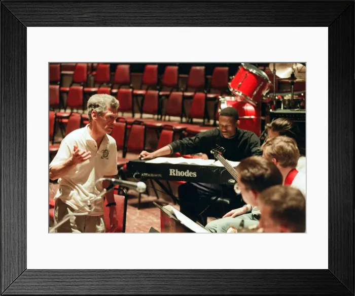 Framed Print : Georgie Fame at Birmingham Town Hall with kids from the Birmingham Schools Jazz Orchestra Framed Print : Georgie Fame at Birmingham Town Hall with kids from the Birmingham Schools Jazz Orchestra
